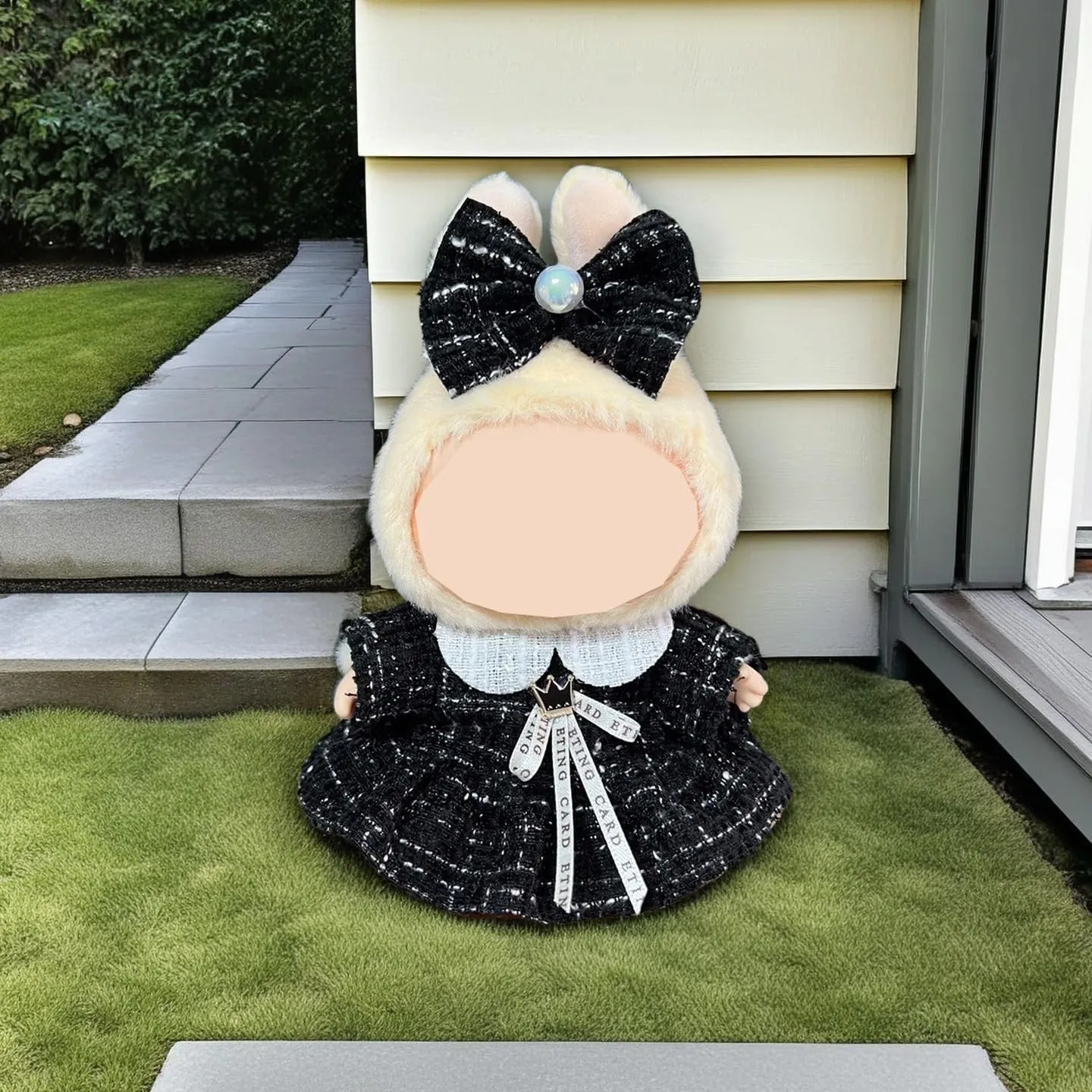17 cm Doll Clothes for LA-BUBU Doll, Delicate Black Bow Dress Set, High-End Doll Accessories, High Fashion Clothes for Playing and Performing(NO Doll)