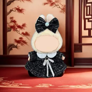 17 cm Doll Clothes for LA-BUBU Doll, Delicate Black Bow Dress Set, High-End Doll Accessories, High Fashion Clothes for Playing and Performing(NO Doll)