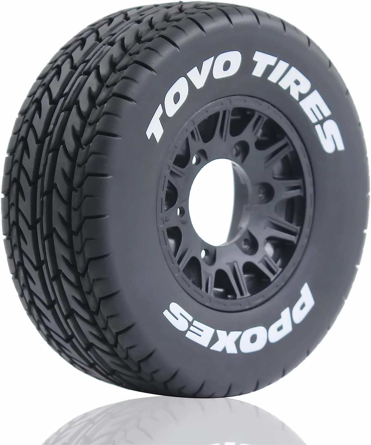 1/10 1/8 RC Short Course Truck Tires OD 4.33" and Wheels 12mm 14mm 17mm Hex for 1:8 1:10 Scale Off Road Truck Car Traxxas Slash 2WD 4×4 Rc4wd Arrma Senton Axial Losi Redcat 4PCS (Black)