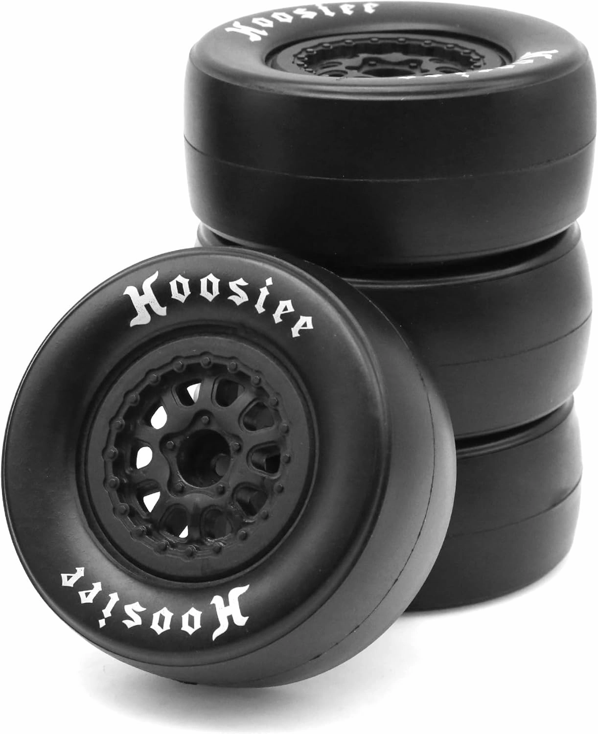 1/10 Racing Short Course Truck Tires，Suitable for TRAXXAS Slash4X4 HuanQi 727 ARRMA SENTON 3S Losi Ford Raptor Baja Rey/ 105mm OD High-Performance Short-haul Truck Tires（Black）