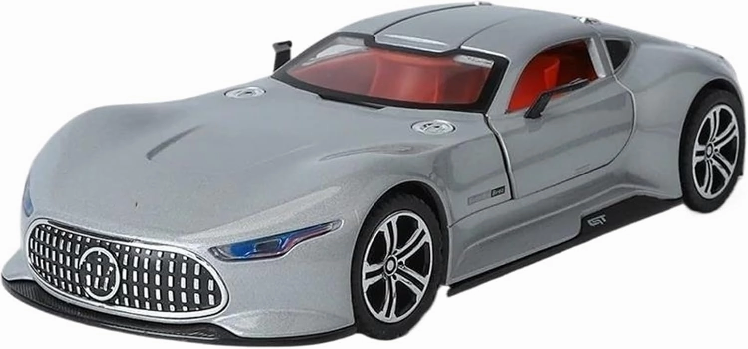 1:24 for AMG Alloy Model Car Sound and Light Reverse Feed Sports Car Model Table Ornaments(Black)