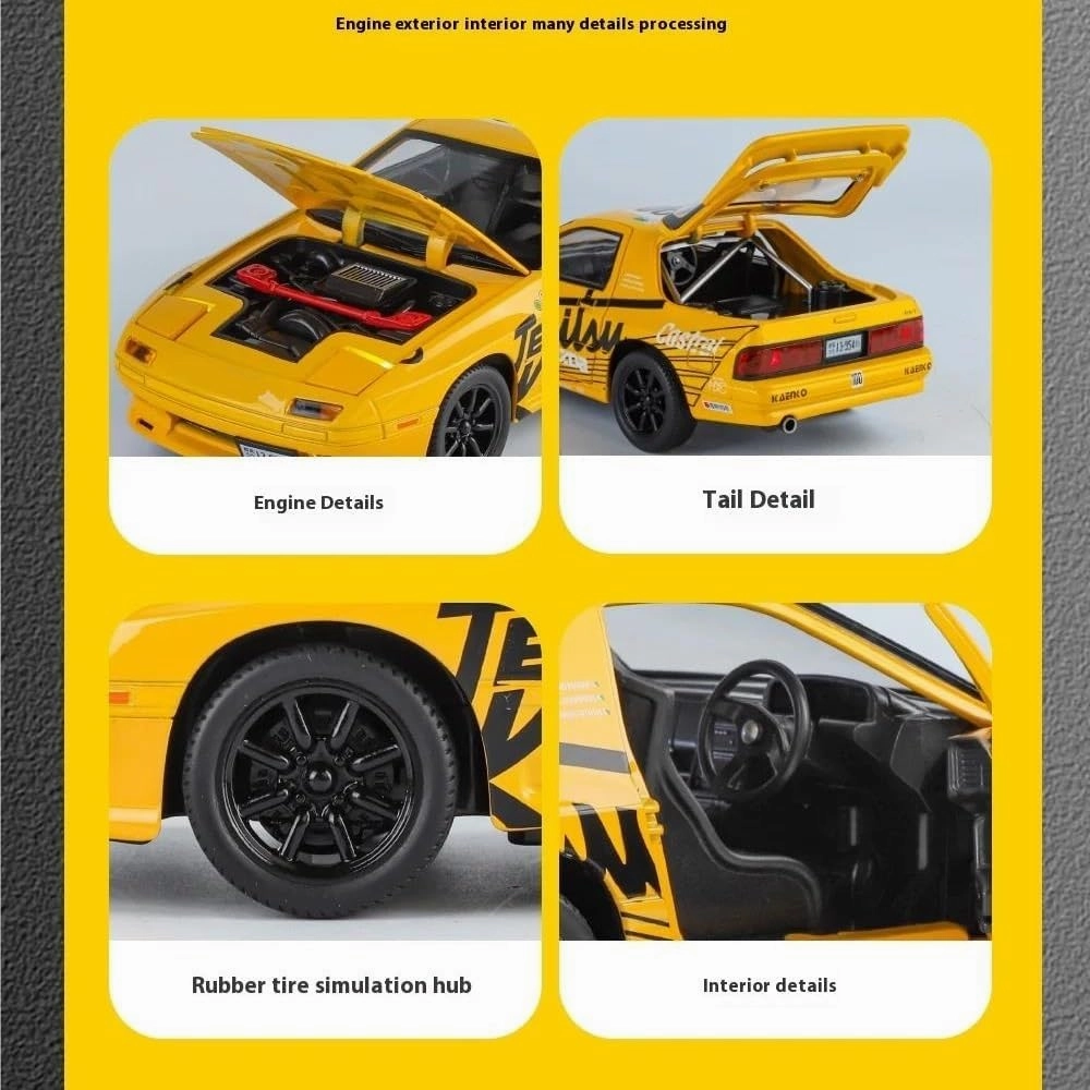1:24 for RX7 FC Latte Alloy Metallic Die Cast Sports Car Model(White)
