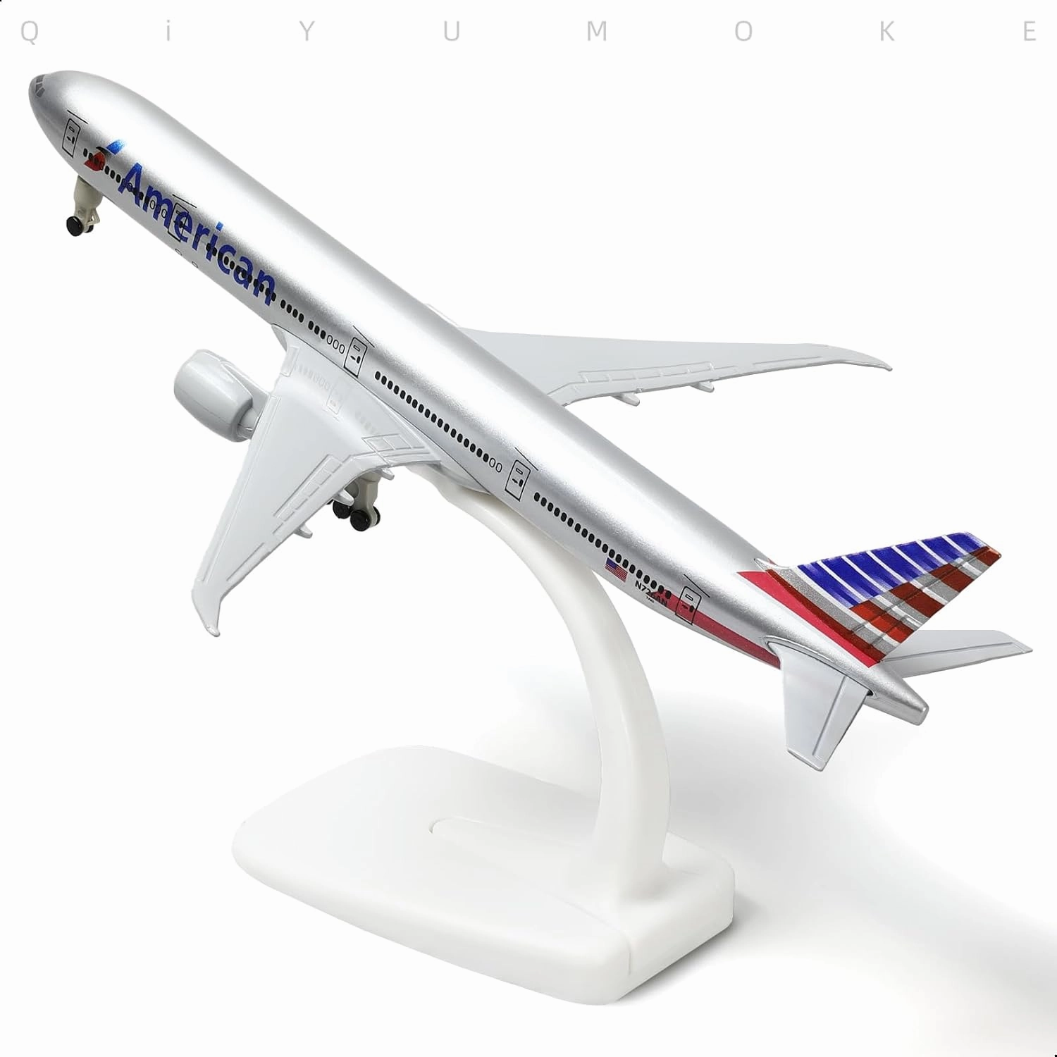 1/300 American 777 Diecast Metal Airplane Model Kits for Boeing 777 Airlines Model Plane with Display Stand (7.5-inch L) for Adult Aviation AA Plane Models Gifts or Desktop Decorations