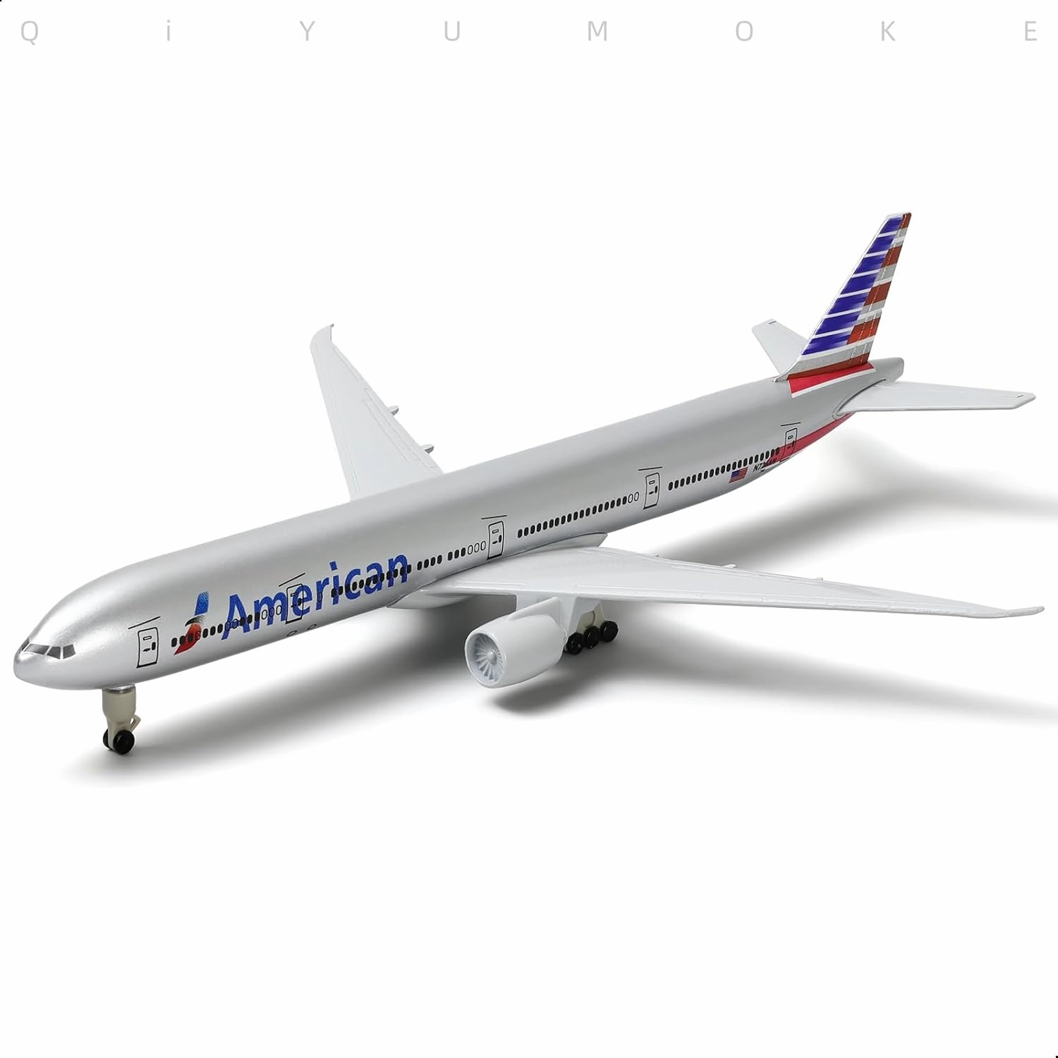 1/300 American 777 Diecast Metal Airplane Model Kits for Boeing 777 Airlines Model Plane with Display Stand (7.5-inch L) for Adult Aviation AA Plane Models Gifts or Desktop Decorations