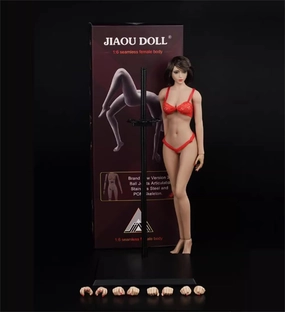 1/6 Scale Female Body Teenage Girl Narrow Shoulder Small Chest Super Flexible Seamless Body with Detachable Feet Soldier Action Figure Doll (JOQ-19B-WS01 New Pale Skin)