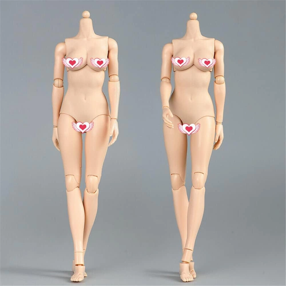 1/6 Scale Female Figure Body, Female Pale Skin Mid Bust Half-Seamless Flexible Action Figure Body Doll Collection