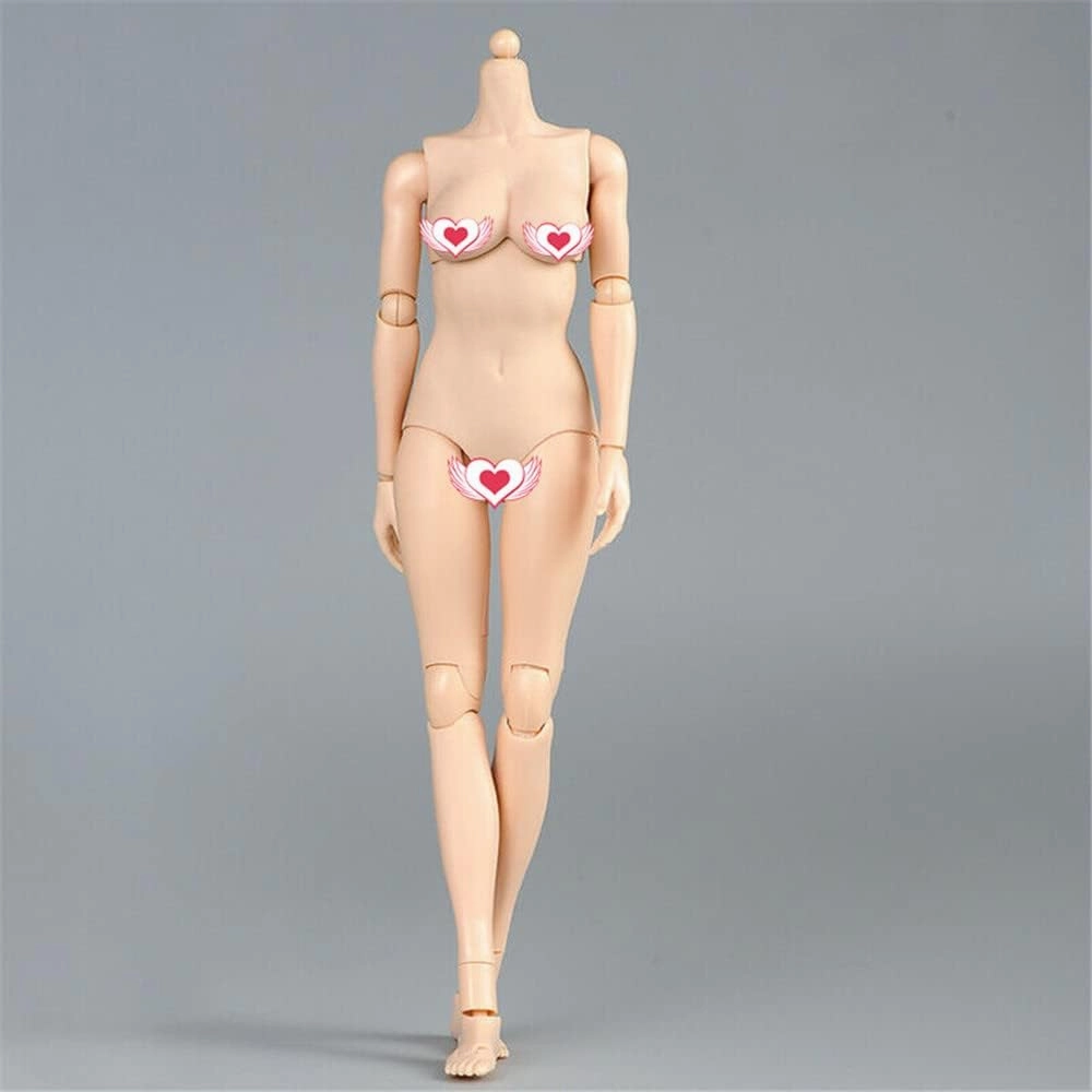 1/6 Scale Female Figure Body, Female Pale Skin Mid Bust Half-Seamless Flexible Action Figure Body Doll Collection