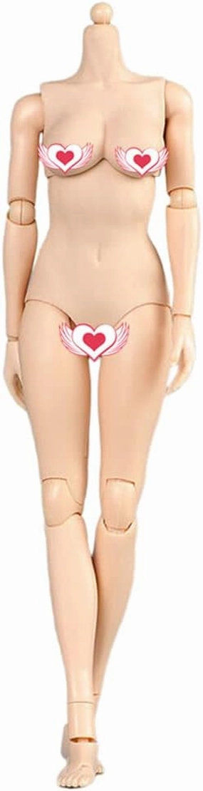 1/6 Scale Female Figure Body, Female Pale Skin Mid Bust Half-Seamless Flexible Action Figure Body Doll Collection