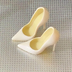 1/6 Scale Female Soldier Model Figure Doll Shoes High Heels BE61 for 12" Movable Doll Action Figure，Flexible Seamless Doll Miniatures Accessories Doll(White)