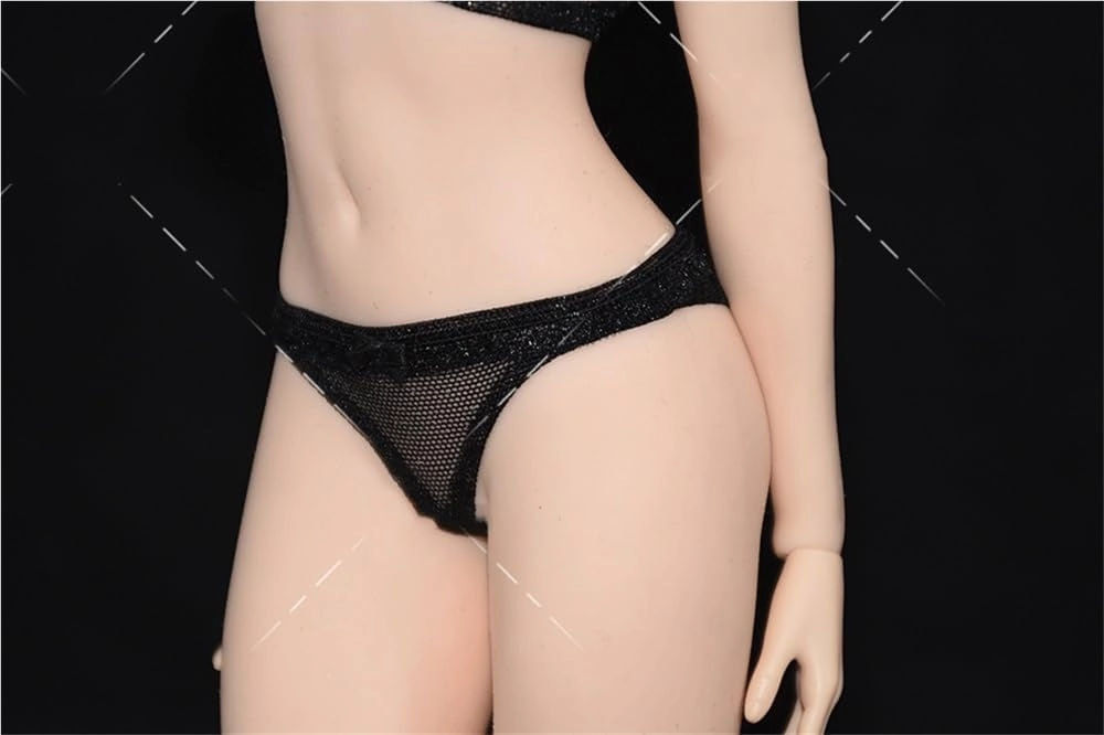 1/6 Scale Figure Doll Clothes Lace Underwear Underpants C08 for 12" Female Action Figure, Flexible Seamless Doll Silicone Body Doll(Black)
