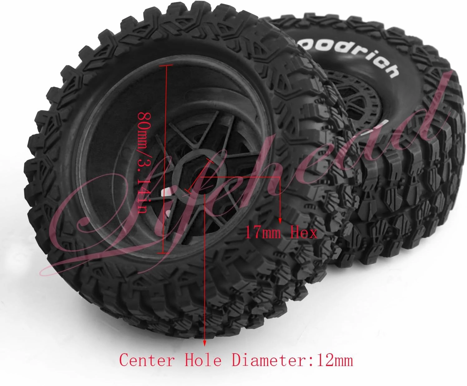 1/7 1/8 RC Short Course Truck Tires for All Terrain，Suitable for TRAXAXS UDR 85086-4 ARRMA Mojave EXB YK4072 DF7 FS Atom/ 135mm OD High Performance Desert Off-Road Truck Tires