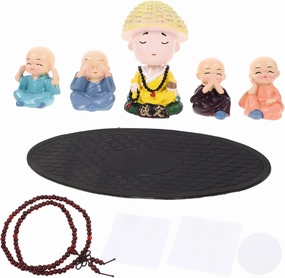 1 Set Car Monk Figurine Small Shaking Head Statue for Dashboard Cute Bobblehead Monk Ornament for Home Office Creative and Chic Design Space Saving