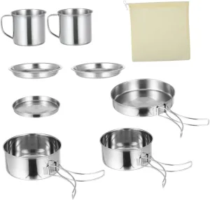 1set Outdoor Camping Cookware for People Multi-Function Cookware for Hiking Picnics and Camping Supplies