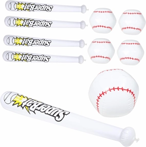 1set Inflatable Baseball Bat Soft Sports Party Decoration for Boys and Girls Easy to Inflate Design Baseball Patterns for Games and Events