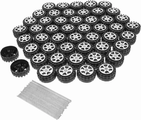 1set Plastic Toy Wheels with Axles for DIY Crafts for Model Cars and Handmade Projects Great Accessories for Boy Girl Creative Play