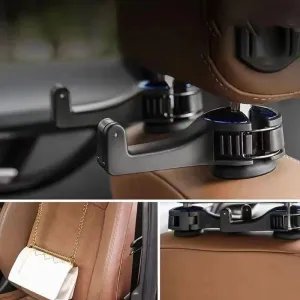 2 Pack for Jaguar XK XK8 XKR F E I Pace XE XF XJ L Car Seat Headrest Hook Car Purse Hook Car Handbag Car seat Accessories Durable car Interior,E Black