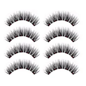 2 Pairs Magnetic Eyelashes Natural Look, No-Glue Application, Reusable False Lashes with Applicator Tool, Set with Mirror Case, Easy to Wear and Remove All-Day Comfort