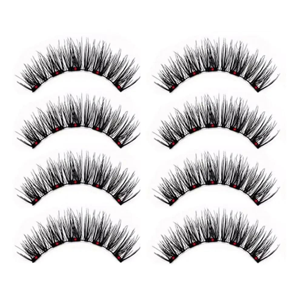 2 Pairs Magnetic Eyelashes Natural Look, No-Glue Application, Reusable False Lashes with Applicator Tool, Set with Mirror Case, Easy to Wear and Remove All-Day Comfort