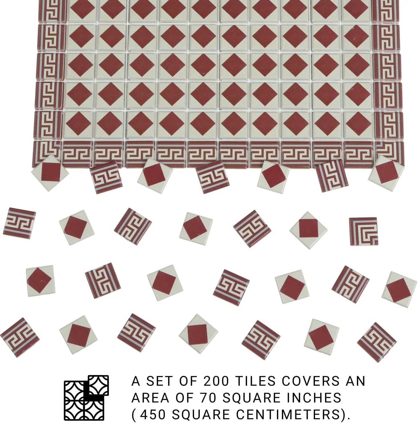 200 pcs, Dollhouse Flooring, 1:12 Scale Doll House Tiles, Miniature Dollhouse Accessories, REDUCIO! (Victorian)