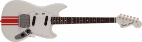 2023 Collection Made in Japan Traditional 60s  Mustang, Rosewood Fingerboard, Olympic White with Red Competition Stripe