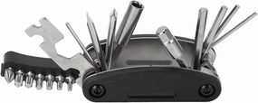 20 in 1 Bike Multitool, Portable Integrated Tool Kit with Electroplated Carbon Steel Compact Folding Bike Repair Tool for Camping Travel Emergency Maintenance (Black)