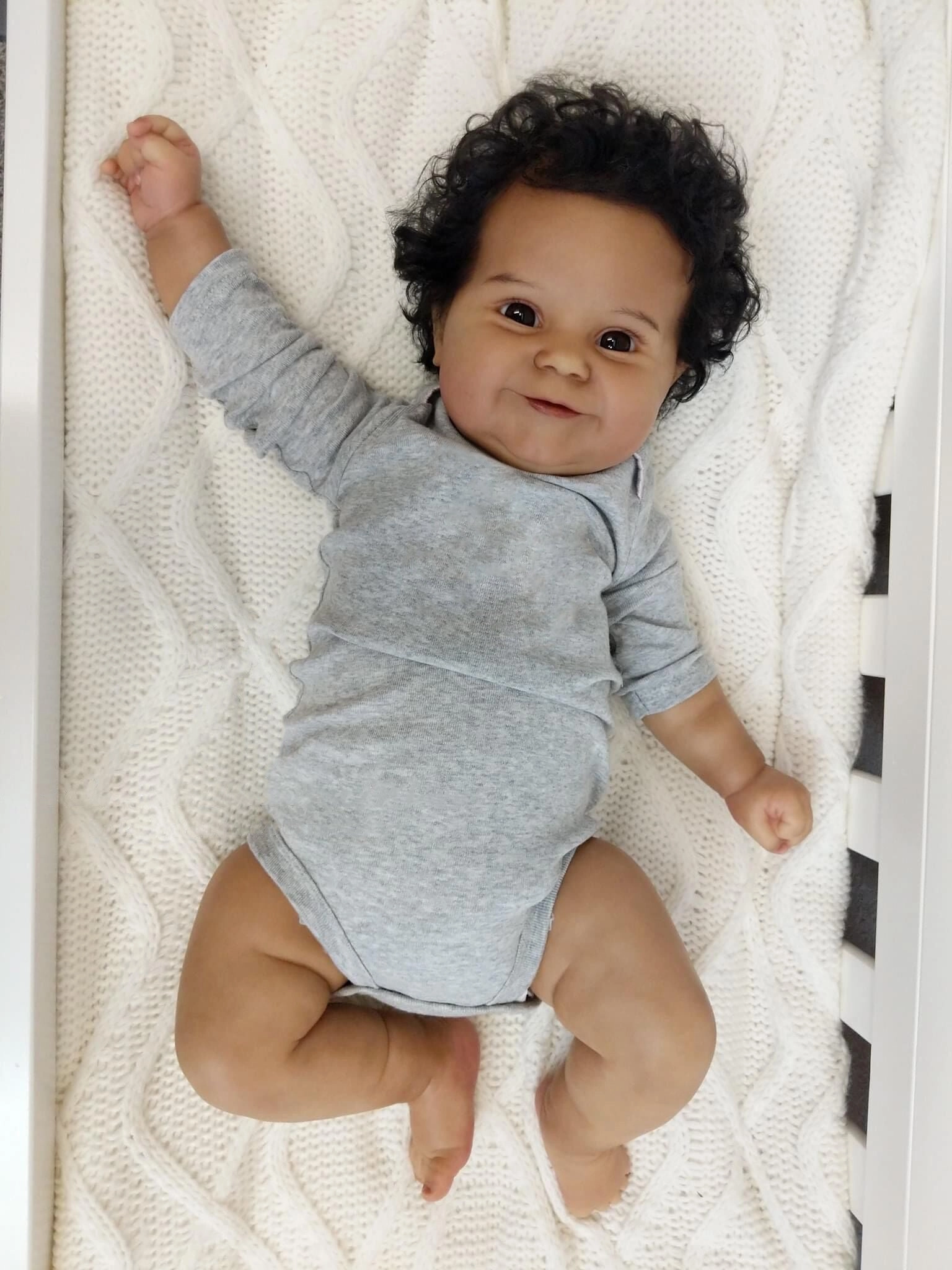 20" Abel Reborn Baby Girl Soft Body Flexible Black Skin African American Baby Doll