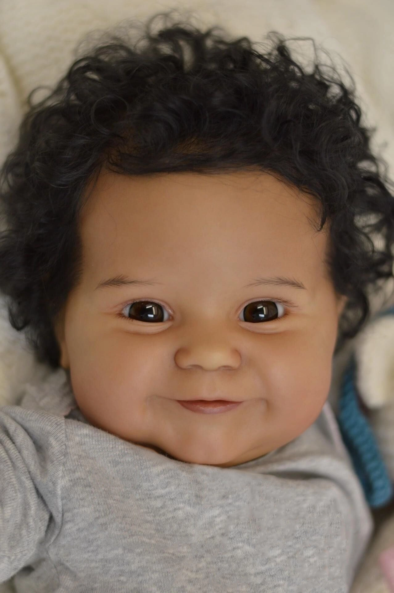 20" Abel Reborn Baby Girl Soft Body Flexible Black Skin African American Baby Doll