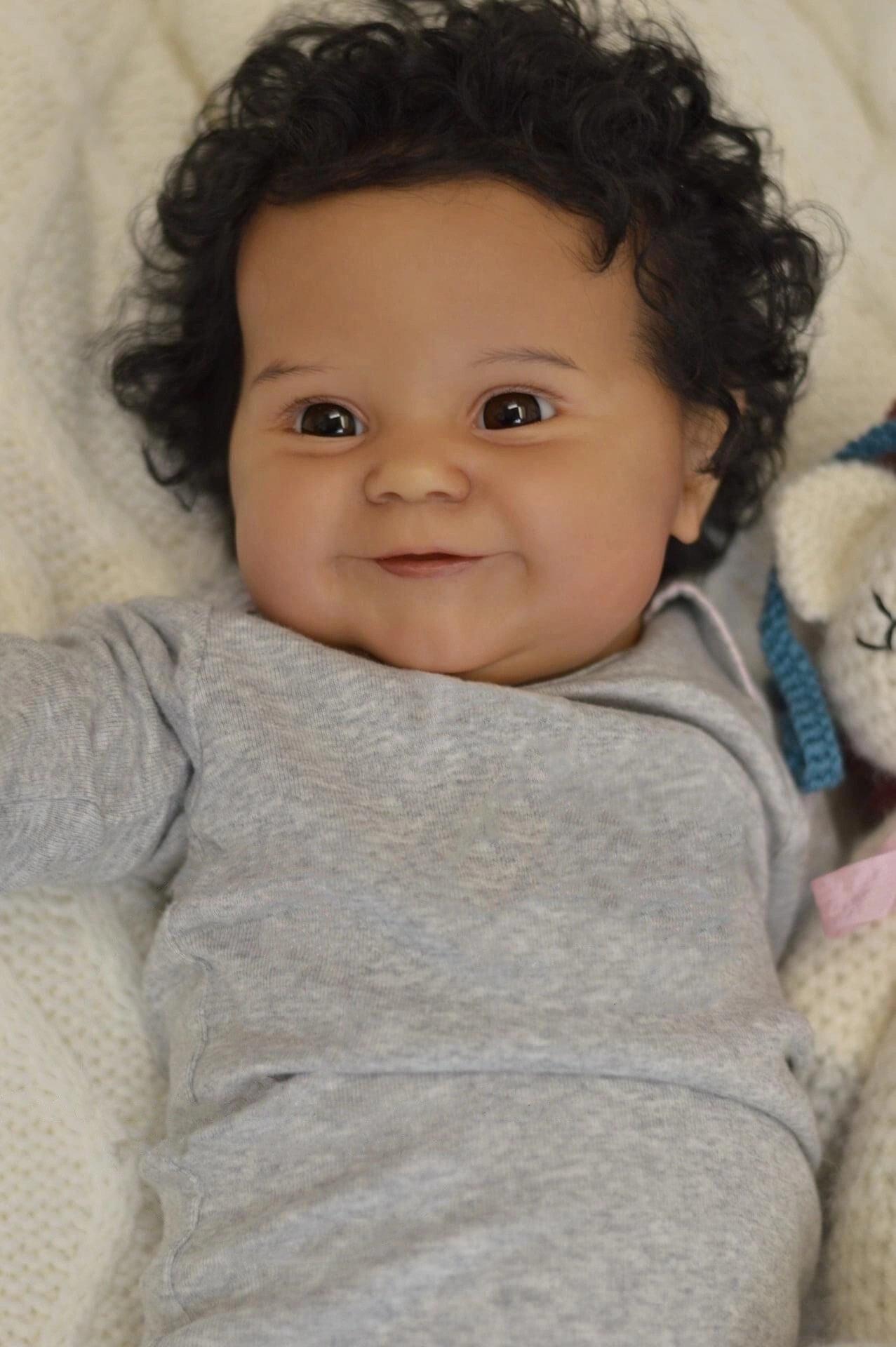 20" Abel Reborn Baby Girl Soft Body Flexible Black Skin African American Baby Doll