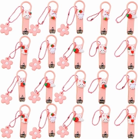 20Pcs Pink Nail Clippers Bulk,Toenail Clippers Set Stainless Steel Nail Combo Set Fingernail and Toenail Clipper Nail Cutter Tool Set for Girl Women Kids,Random Style