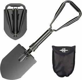 24.5" Collapsible Shovel, Heavy Duty Foldable Shovel, Camping Shovel and Pickax, Military Entrenching Tool for Gardening, Camping, Mud&Snow, Off Road, Portable Car Emergency kit