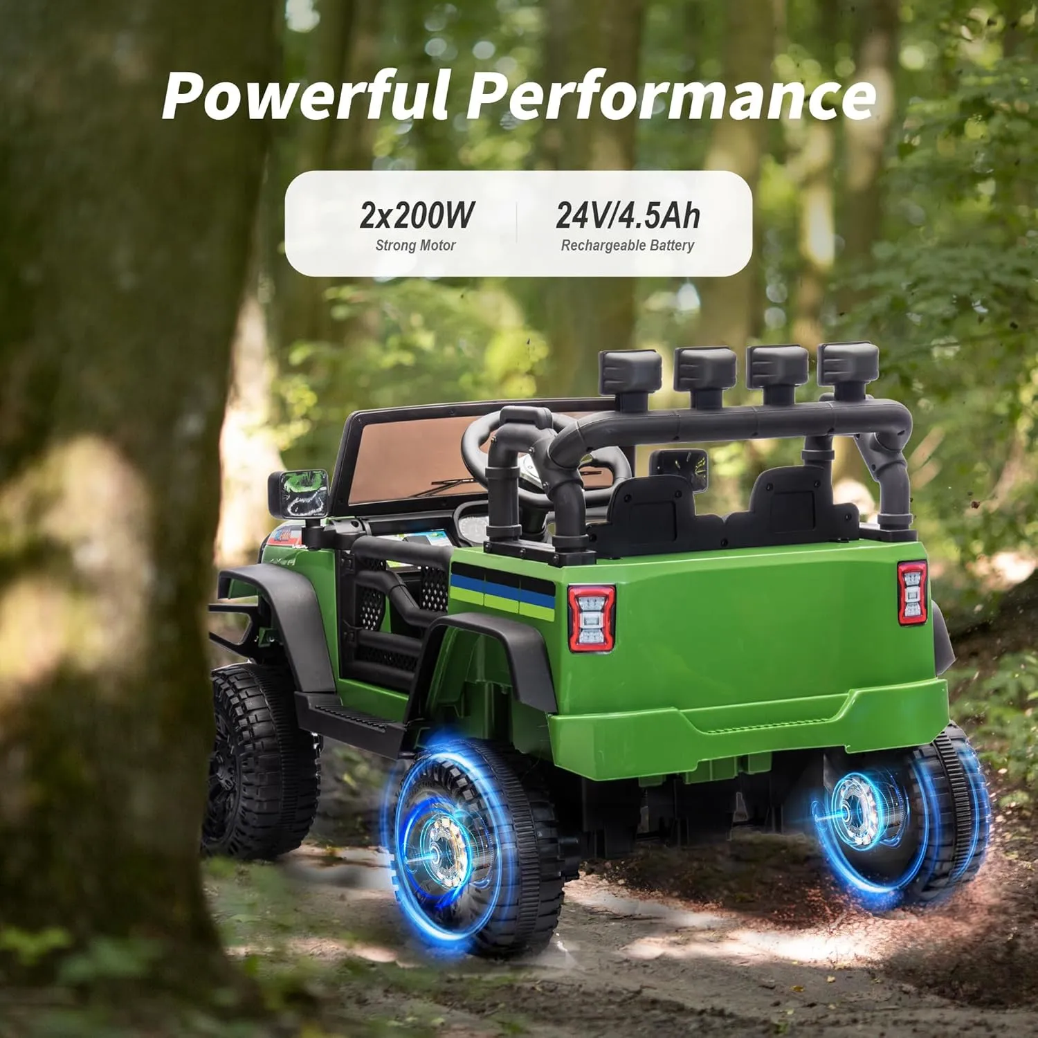 24V Kids Ride on Car, Kids Electric Vehicles Car Ride on Toy Truck for Toddlers w/Remote Control, 400W Motor - Green