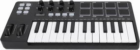 25 Key USB MIDI Keyboard Controller, Lightweight and Sturdy, Organinc LED Display Screen, Arpeggiator, for Cubase, Logic Pro, FL Studio