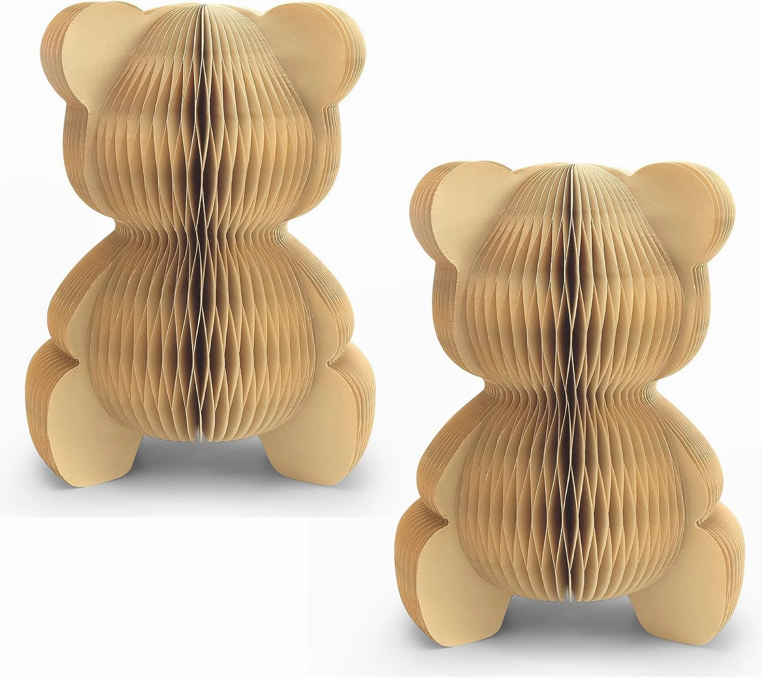 2 Pcs Bear Honeycomb Centerpieces, 10" Cute Bear Table Toppers for We Can Bearly Wait Baby Shower Decorations, Bear Themed Birthday Party Supplies