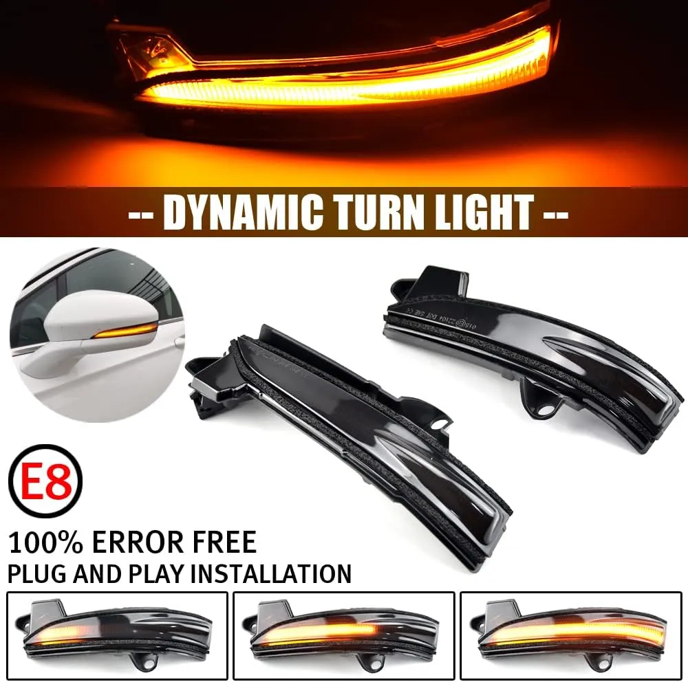 [2pcs] Led Sequential Turn Signal Lights Compatible with For-d Fusion Mondeo 2013-2020 USA Version Side Mirror Lights