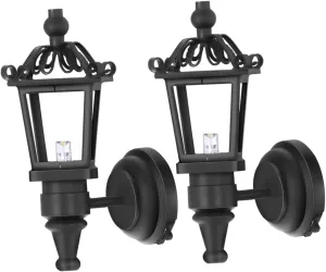 2pcs Miniature Doll House Wall Lamp Decorative Led Light for Fairy House Accessories Creative Furniture Model Lifelike Details Finish