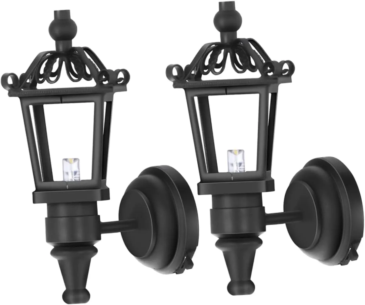 2pcs Miniature Doll House Wall Lamp Decorative Led Light for Fairy House Accessories Creative Furniture Model Lifelike Details Finish