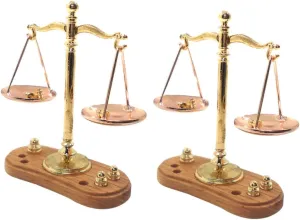 2Pcs Miniature Dollhouse Balance Scale Realistic Weight Scale Accessory for DIY Kitchen Play for Miniature Decor and Imaginative Play