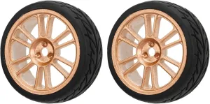 2Pcs RC Car Tires, Rc Car Tire Rim Wheel Cover Wheel Rims Nylon Oil Injected Rubber Tire Replacement RC Tires Rubber RC Cars Wheels and Tires RC Wheels for ZD Racing 1/16 S16 EX16 RC Car Upgarde Parts
