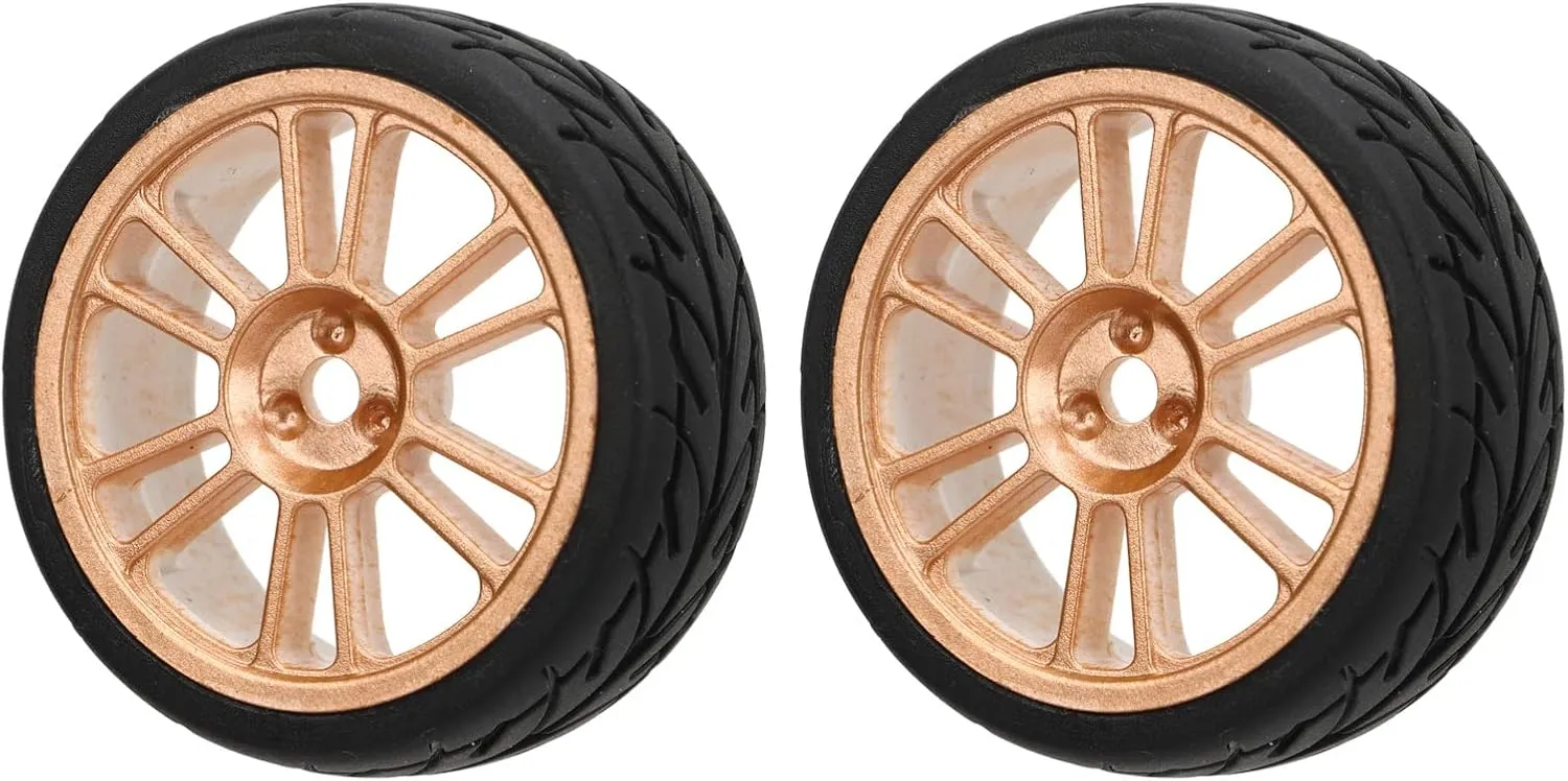 2Pcs RC Car Tires, Rc Car Tire Rim Wheel Cover Wheel Rims Nylon Oil Injected Rubber Tire Replacement RC Tires Rubber RC Cars Wheels and Tires RC Wheels for ZD Racing 1/16 S16 EX16 RC Car Upgarde Parts