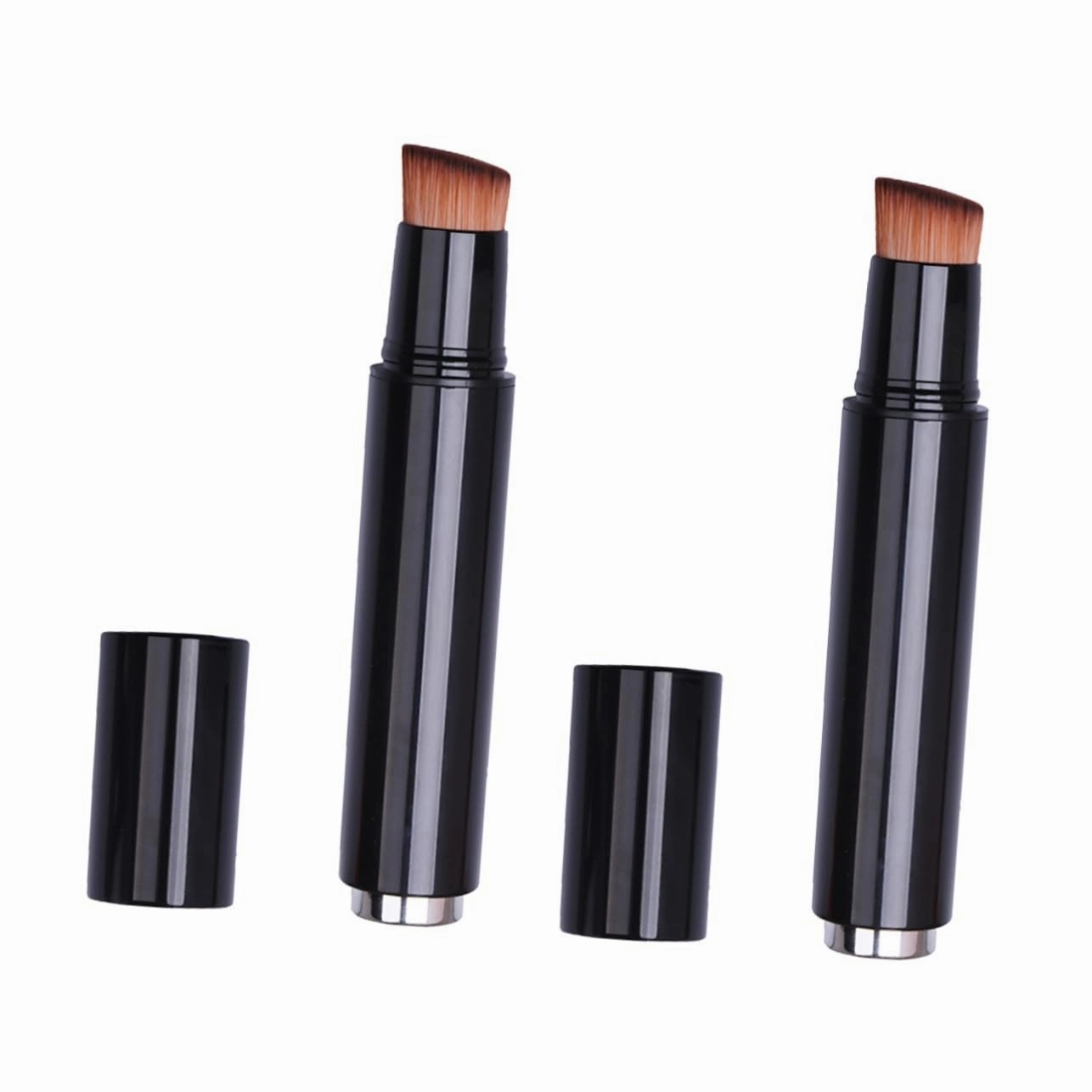 2pcs Makeup Tools Set Foundation Brush Liquid Foundation Blending Soft Silk Rayon Plastic Handle Reusable