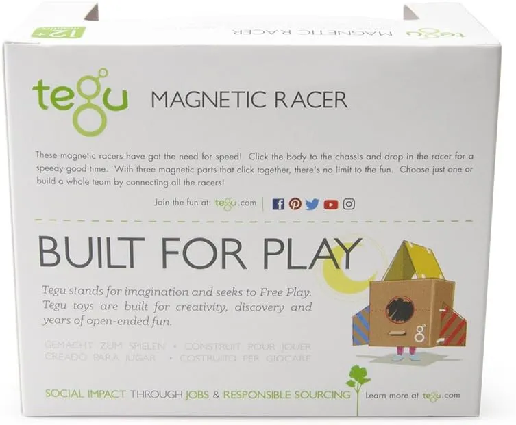 3 Piece Tegu Magnetic Racer Building Block Set, Poppy Big Top
