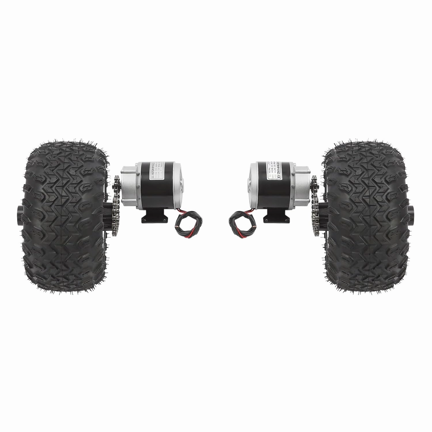 350W Wheel Kit Electric Cart Scooter, 36V Motor Drive Air Wheel Conversion Kit, Double Wheel Set Electrical Beach Scooter with Digital Display Throttle for Small Go-Karts, Electric Wheelchairs