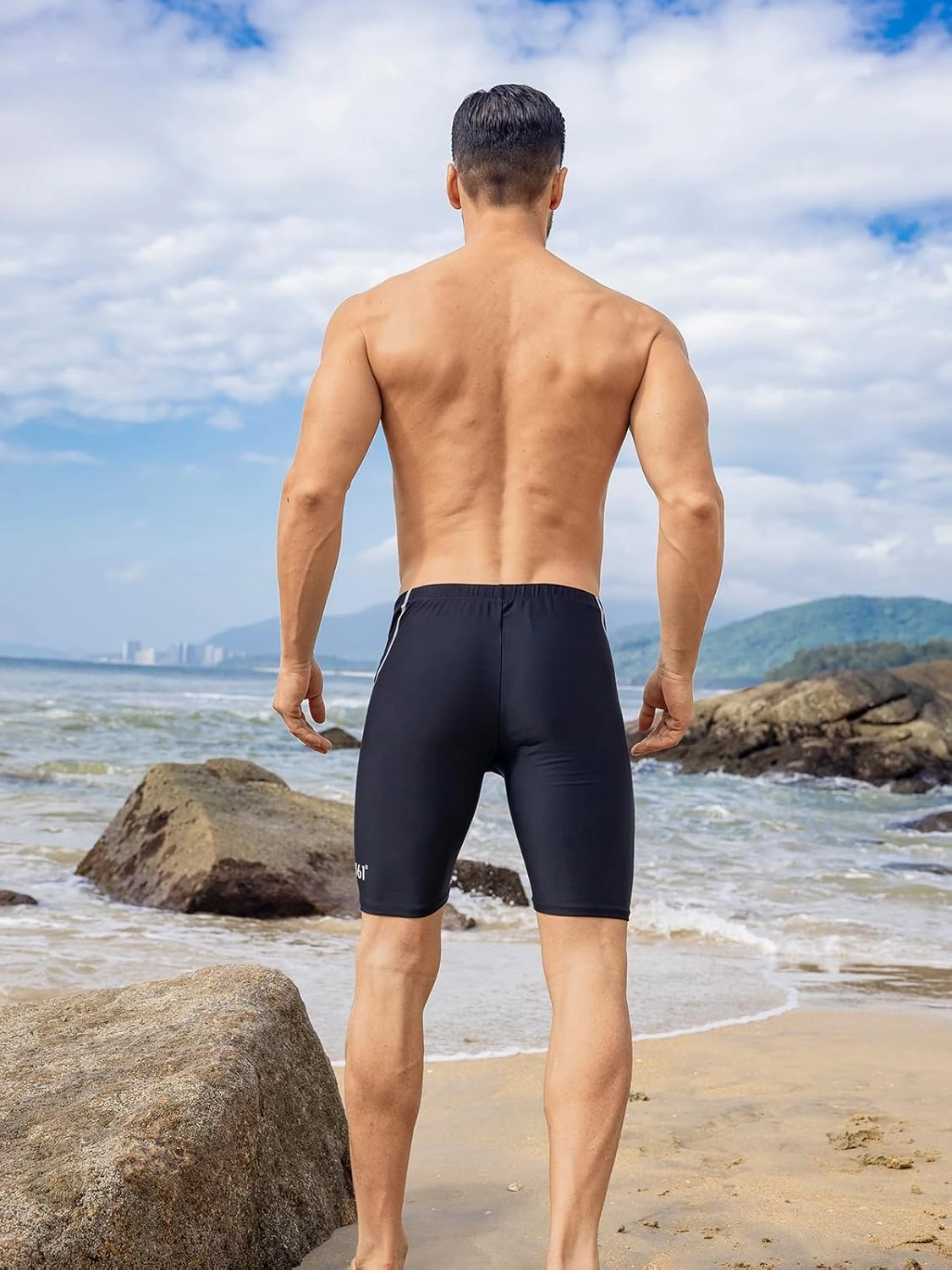 361° Swim Jammers for Men, Pro Racing Training Swimsuit, Chlorine Resistant Endurance Mens Swim Suit Swimwear Tech Pant