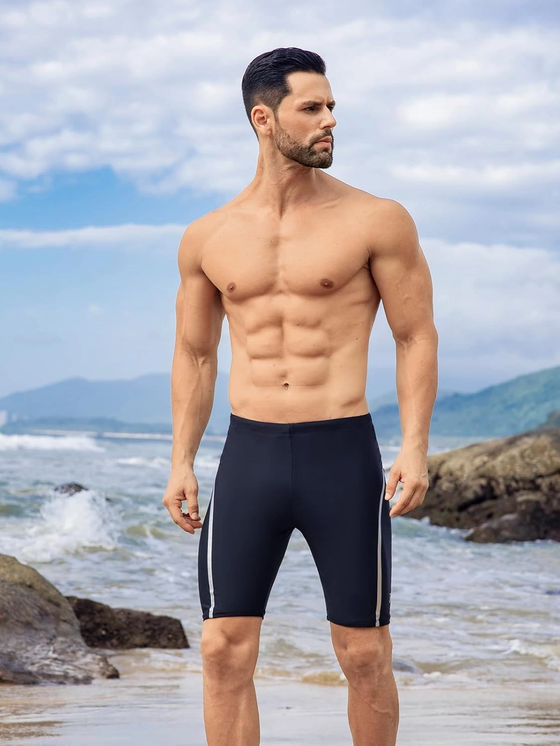 361° Swim Jammers for Men, Pro Racing Training Swimsuit, Chlorine Resistant Endurance Mens Swim Suit Swimwear Tech Pant