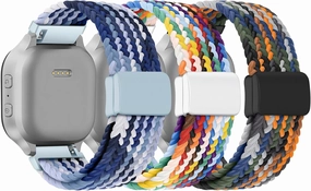 3 Pack Adjustable Braided Stretchy Solo Loop Compatible with Gizmo Watch 3 2 1/ Gabb Watch 3 2 1/ SyncUP/Cosmo JrTrack Kid Watch, 20mm Soft Breathable Kids Bands with Magnetic Buckle for Boys Girls