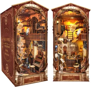 3D DIY Book Nook Insert Kit Shelf Magic World - Classic Design Concept, Interesting DIY Experience, DIY Crafts/Birthday Gifts/Home Decor for Girls&Boys Teens&Adults