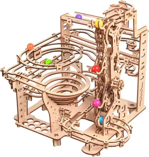 3D Wooden Puzzle Marble Running Kit - Mechanical Model Building Kit for Adults, Brain Teaser Assembly Model, DIY Wooden Puzzle Hobby Toy Gift for Adults and Teens