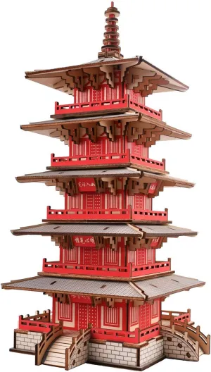 3D Wooden Puzzle,Hanshan Temple Buildings Model,World Famous Architecture Blocks Toy,Age 15  Assembly Home Decors Adult Craft Kits, DIY Brain Teaser Projects/Challenge for Adults(216piece)