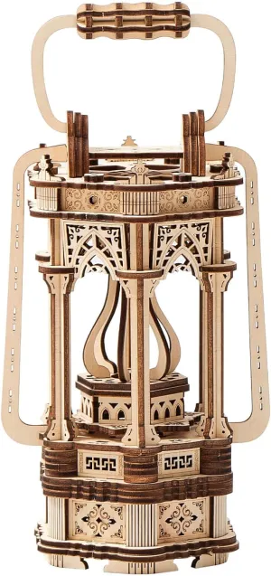 3D Wooden Puzzles for Adults 145pcs LED Light Vintage Lantern DIY Wooden Assembly Kit for Teens Kids Home Decor