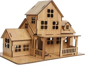 3D Wooden Puzzles Little House Building Model Kits for Adults, 7.9"*4.7"*5.5", 3D Jigsaw Brain Teaser Puzzles, Log Cabin Model Kits Wooden Hut Model (1PCS)